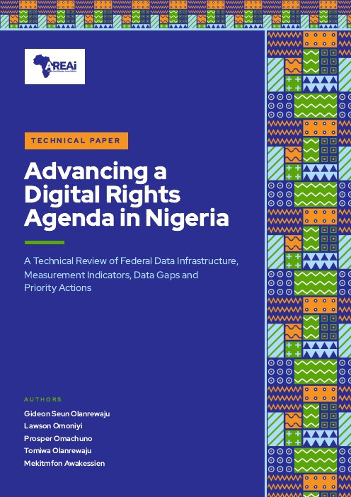 Cover of the AREAi technical paper Advancing a Digital Rights Agenda in Nigeria